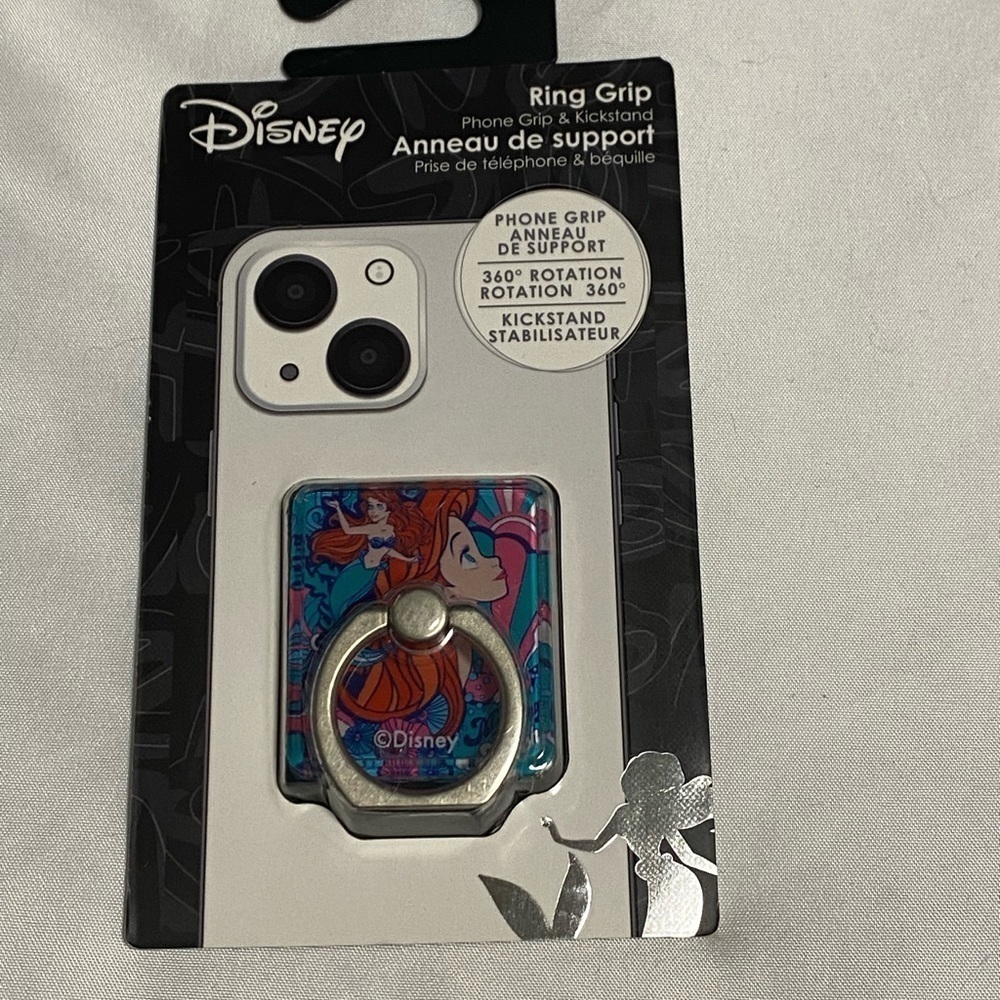 DISNEY Ariel The Little Mermaid Cell Phone Ring Grip & Kickstand, New In Package
